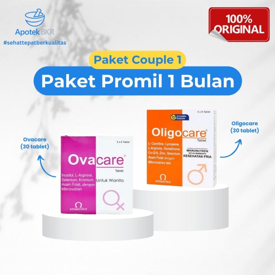 Paket Couple 1 - Ovacare Oligocare | Paket Couple 2 KingVit - QueenVit / Suplemen Vitamin Promil / P