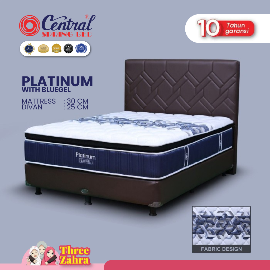 Kasur Springbed Central Platinum Pillow Top With Bluegel / Springbed Central