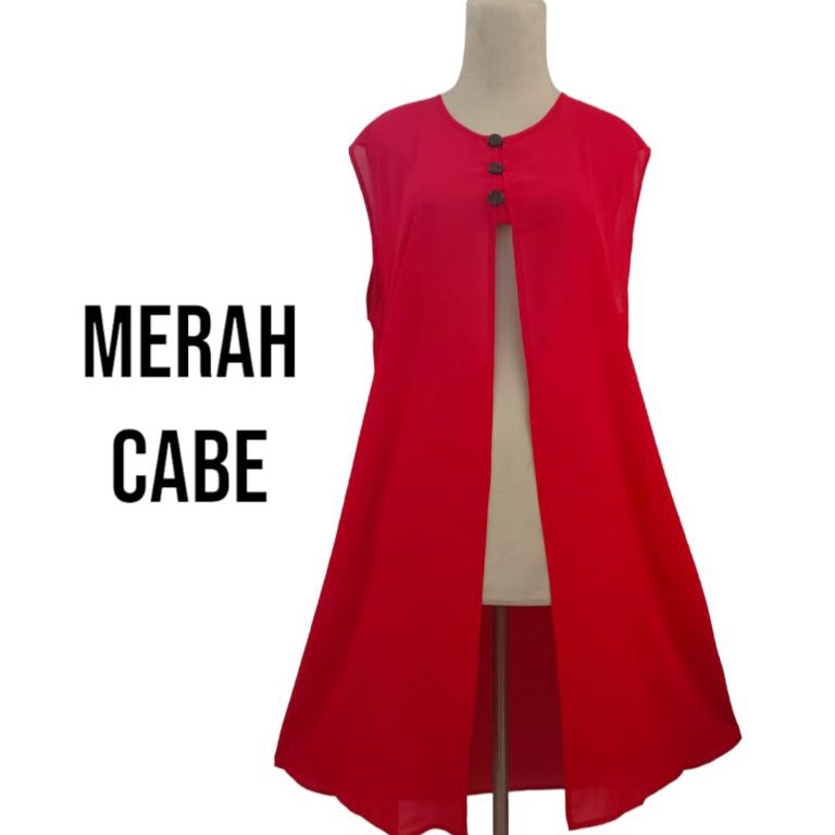 KODE F22Q outer merah cabe wanita