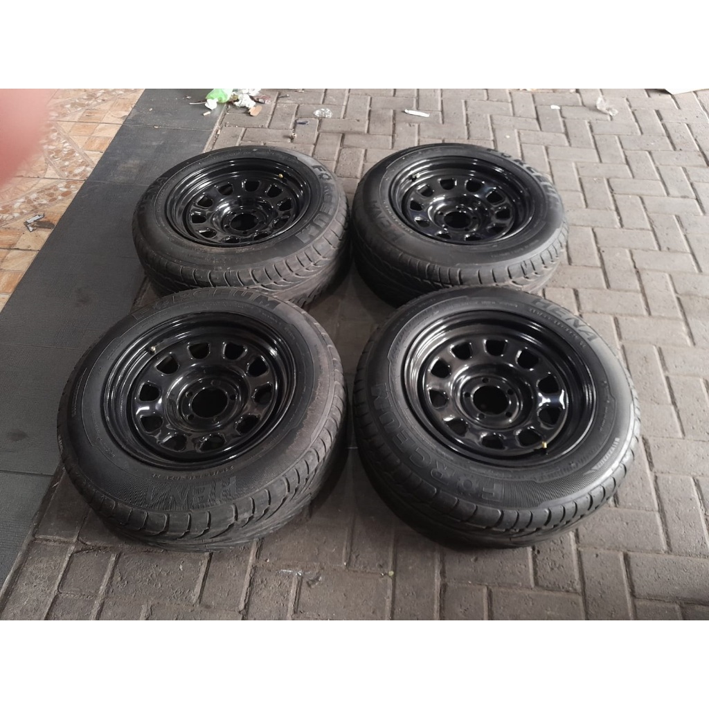 VELG MOBIL BEKAS HSR MOKUPO RING 16 LEBAR 8 PCD5X114+ BAN  FORCEUM HENA 215 65 R16 VELG UNTUK MOBIL 