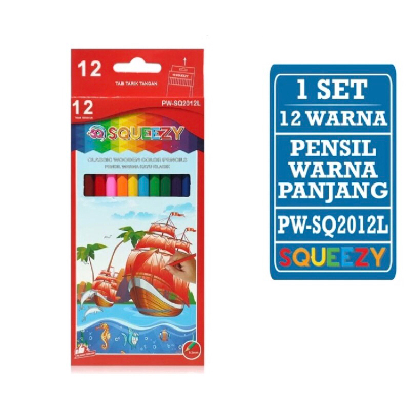 

Matris - Pensil Warna Panjang Klasik [1 Set - 12 Warna] / Color Pencils SQUEEZY PW-SQ2012L