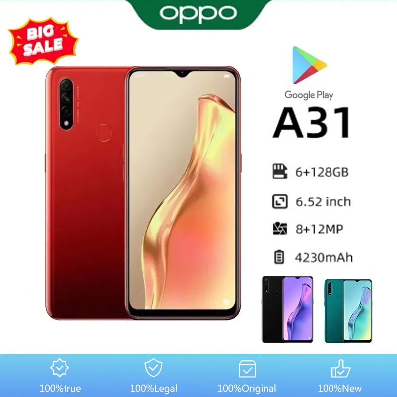 OPPO hp A31 Phone Fingerprint Recognition 8+256GB second hand like new 6.52inches Full Screen COD