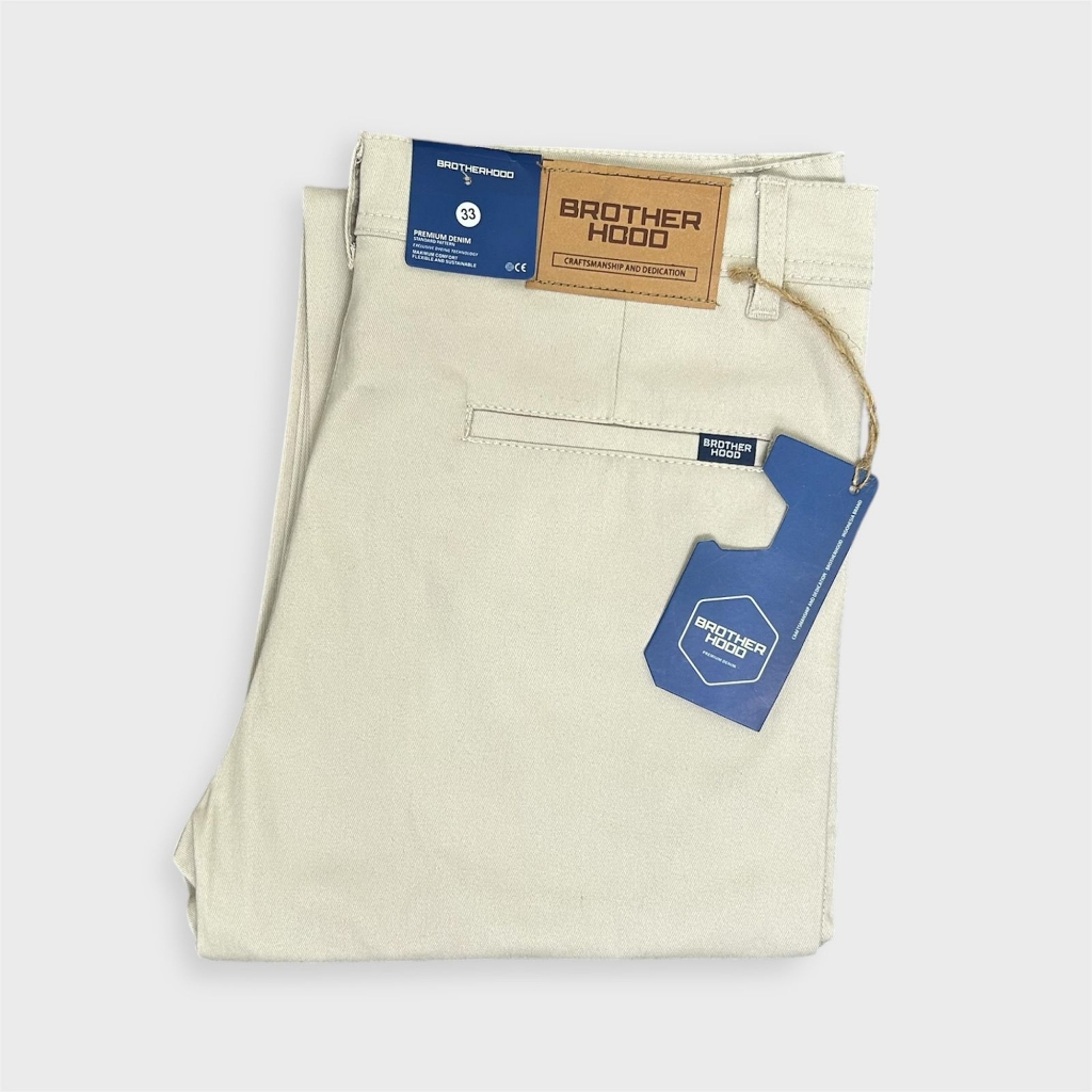 BROTHERHOOD Celana Chinos Panjang Pria streach twill carbon melar tebal nyaman casual