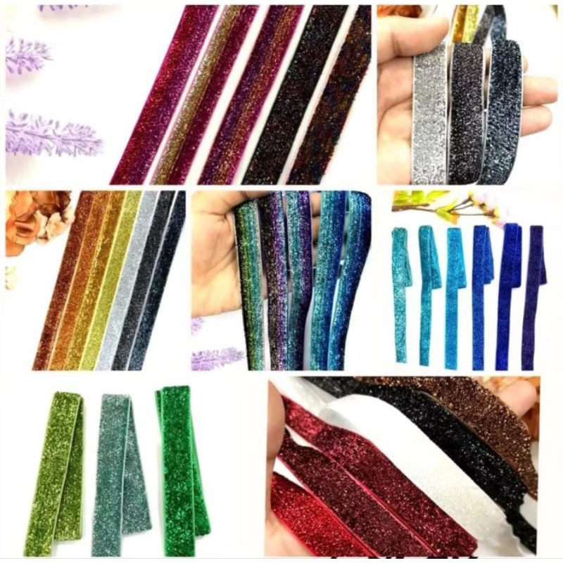 

GROSIR PER ROLL - 1.6 CM PITA BLUDRU GLITER | VELVET GLITER