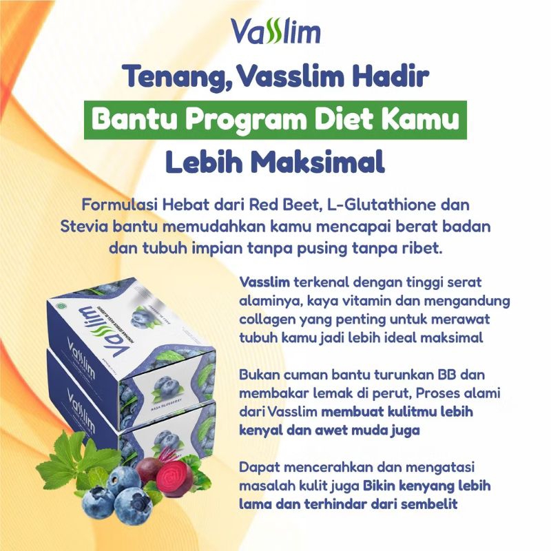 Vasslim Fiber Drink Diet Pelangsing Tubuh Cepat dan Aman Bpom Ori