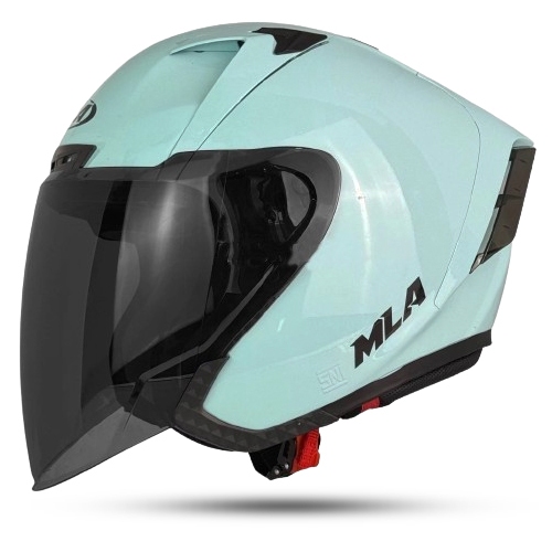 Helm Half Face Mla Zenit Easy Green Kaca Smoke Helm Terbaru Pria Wanita Kekinian Mla SNI