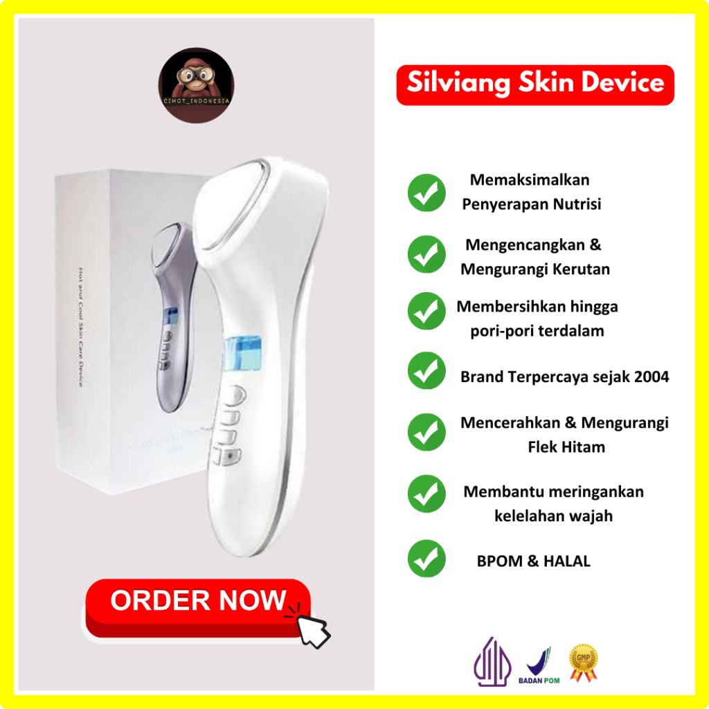 Alat Kecantikan SILVIANG HOT & COOL SKIN DEVICE Perawatan Wajah KK Indonesia ORIGINAL