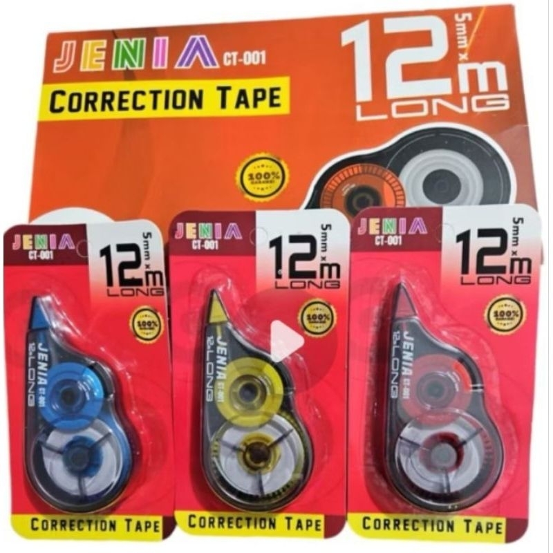 

isi 6 pcs/12 pcs corretion pen /tipe x kertas / multi warna / tipe x pita joyko