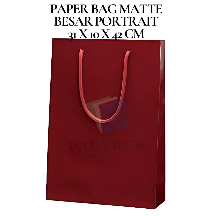 

PAPER BAG POLOS / HAMPERS BAG / GOODIE BAG / SOUVENIR BAG / TAS KADO POLOS / GIFT BAG / PAPER BAG MATTE DOFF BESAR PORTRAIT MAROON