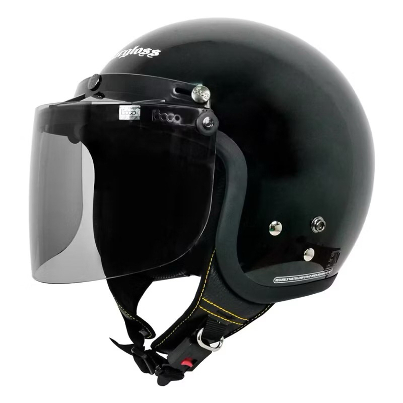 Helm Carglos Bogo Retro Dewasa Premium SNI Kaca Datar Murah