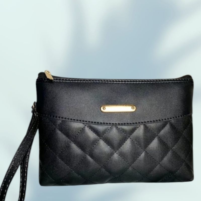 Tas tangan wanita clutch Dompet pouch wanita bordir kombinasi miniso