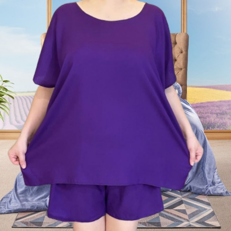 setelan baby doll jumbo polos warna LD 143 CM BIG SIZE XXXXL setelan jumbo polos setelan rayon polos