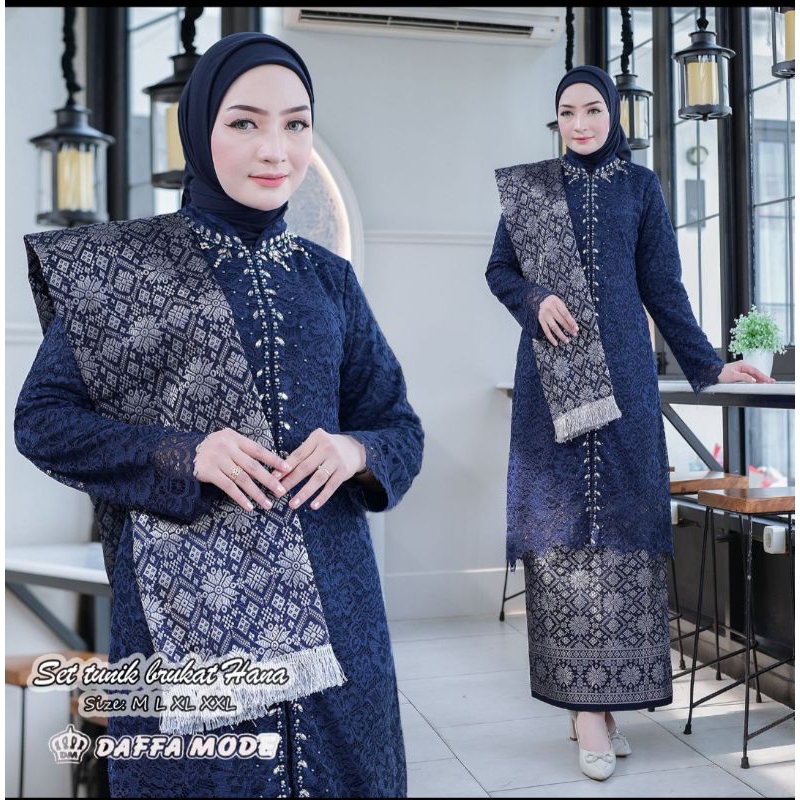 KEBAYA BRUKAT PAYET SELENDANG / Kebaya Tunik Couple Rok Lilit Selendang / Kebaya Tunik Brukat / Keba