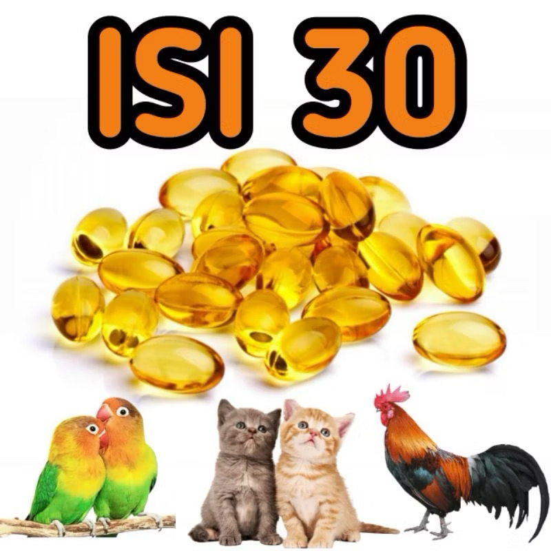 (isi 30pcs) BAS MINYAK IKAN UNTUK BULU KUCING ANJING HAMSTER BURUNG VITAMIN FISH LIVER OIL TUNGHAI T