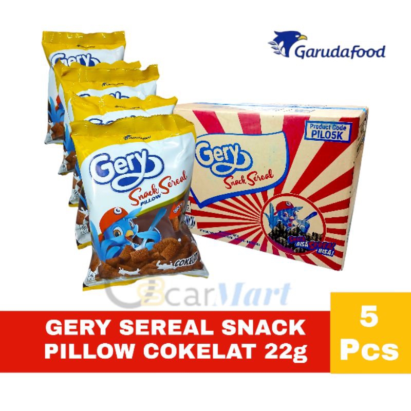 

GERY SEREAL 1 Pack isi 5 Bungkus Besar Snack Pillow Rasa Cokelat Oscarmart