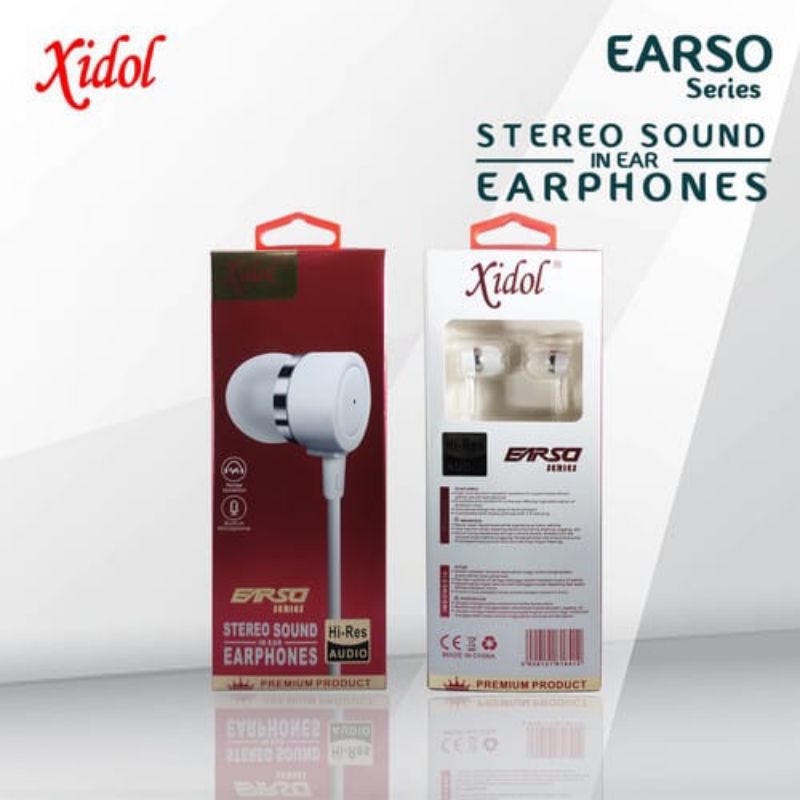 JUAL EARPHONES / HEADSET / HANDSFREE STEREO SOUND XIDOL EARSO PREMIUM