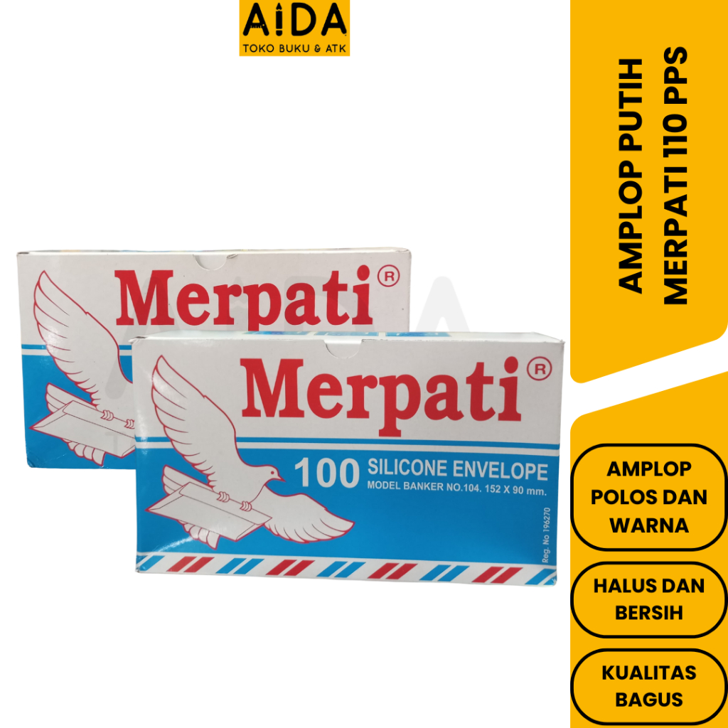 

AMPLOP Putih Polos dan Warna Premium MERPATI 104 70 gsm lem/perekat