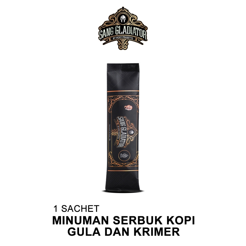 (1 Sachet) Kopi Sang Gladiator by Vicky Prasetyo | Kopi Penambah Stamina Pria Gladiator Coffee BPOM