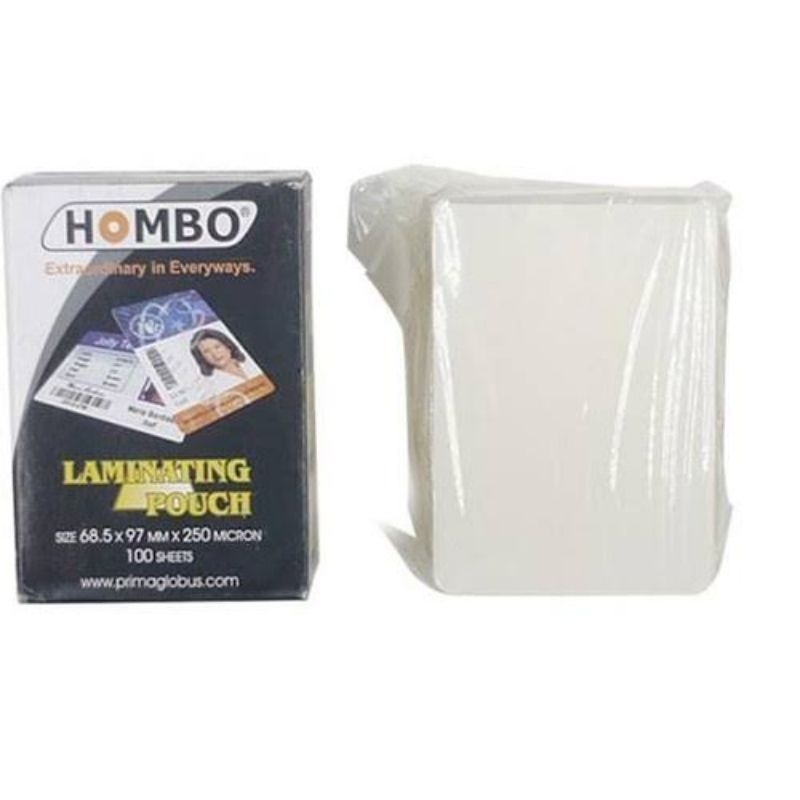 

[1PACK / 100 LBR] PLASTIK LAMINATING KTP 250MC HOMBO / LAMINATING POUCH KTP 250 MICRON / LAMINATING KTP TEBAL 250 MC HOMBO