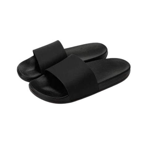 SANDAL KARET PRIA HITAM FULL PUTIH SLIPPERS POLOS SANDAL SLOP PRIA Sandal Slop Slippers Pria Polos