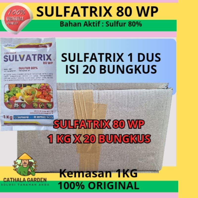 FUNGISIDA SULFATRIX 80 WP KEMASAN 1KG 1 DUS ISI 20 BUNGKUS | PEMBASMI JAMUR TANAMAN BAHAN AKTIF SULF