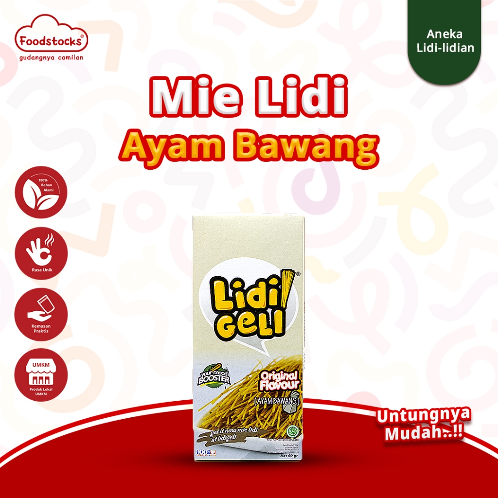 

Lidi Geli - Mie Lidi Rasa Original/Ayam Bawang 50gr