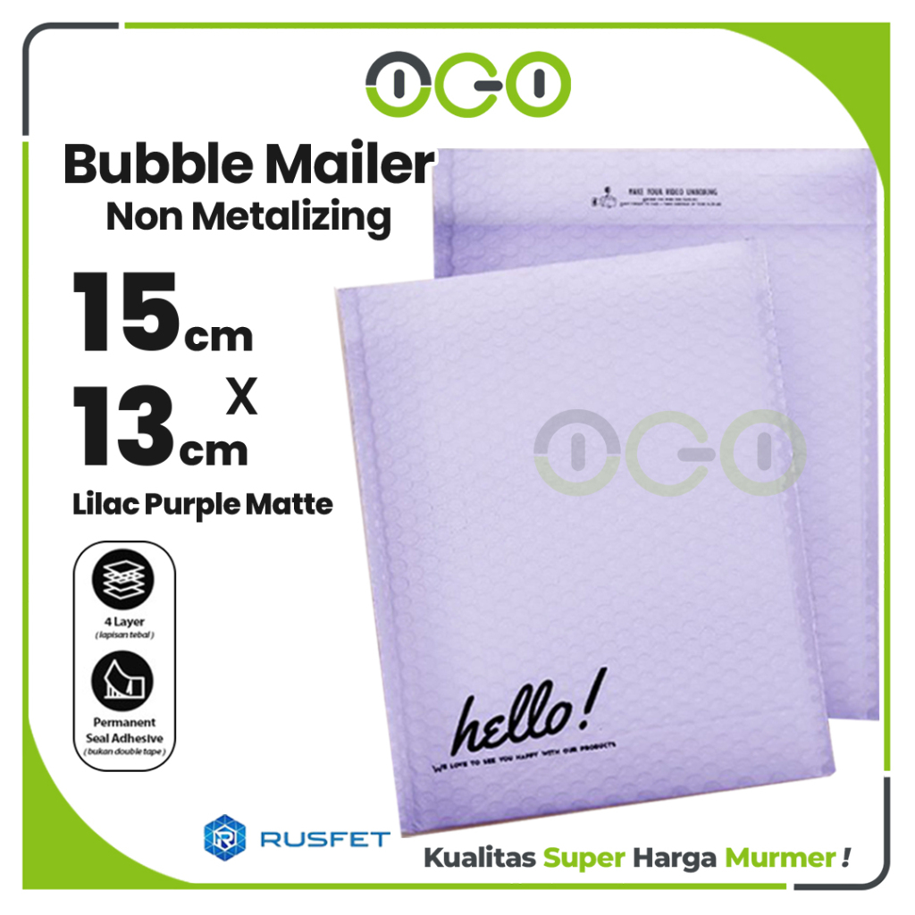 

Amplop Bubble Mailer Ungu Lilac Purple 15 x 13 cm Harga Satuan / Amplop Packing Olshop Hello Rusfet