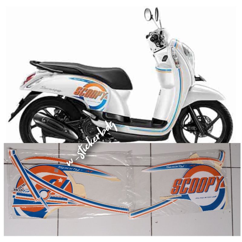 Striping Lis Honda Scoopy Sporty 2015 Putih