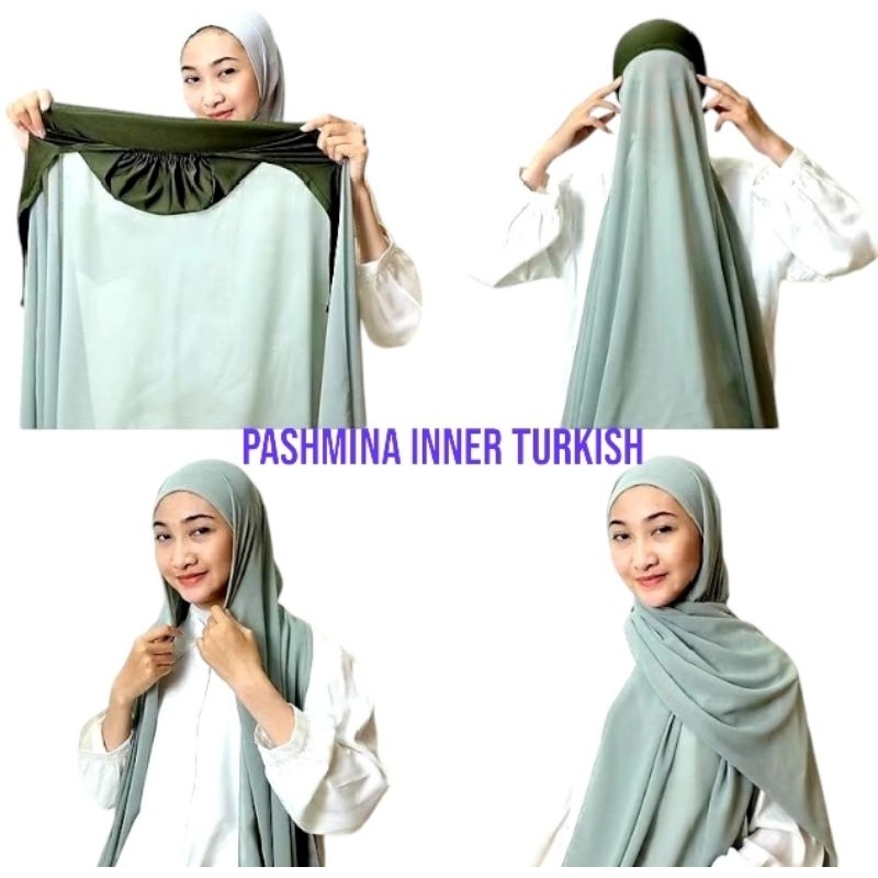 pashmina inner turkish/pashmina inner tali/pashmina instan