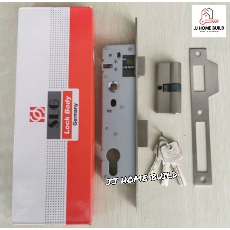 Body Lidah Pelor Alumunium SLG /Body Kunci Swing Roller SLG 30MM + Cylinder Stainless Steel/Hitam Bl