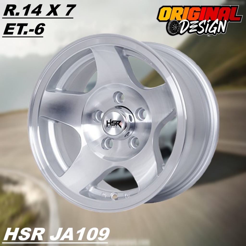 Pelek mobil CARRY, COLT, KUDA, ring 4 lubang 5 VELG HSR JA109 R14 warna silver