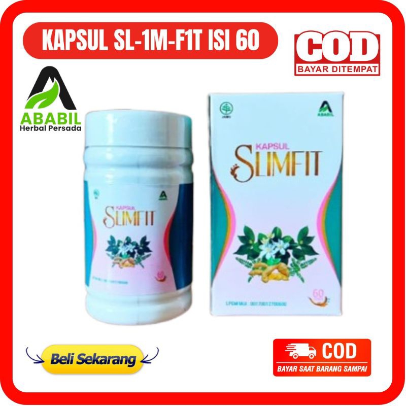 [BISA COD] SLIMFIT ISI 60 - KAPSUL SLIMFIT ABABIL OBAT DIET HERBAL AMPUH PELANGSING BADAN PELUNTUR L