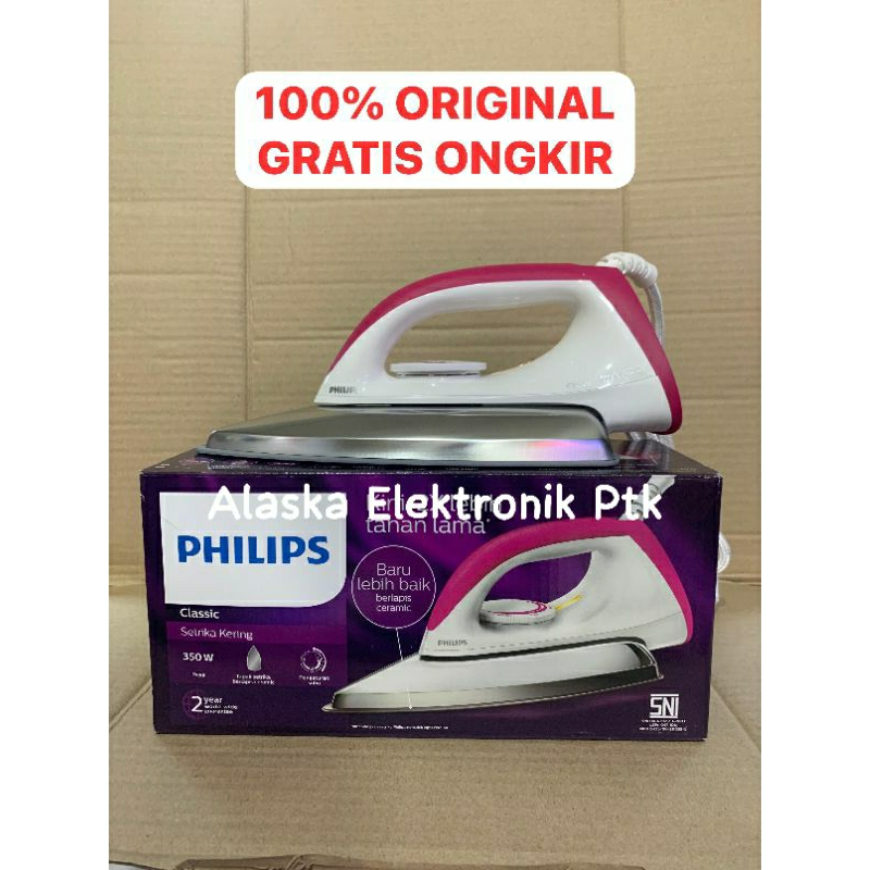 Setrika Philips HD-1173 Keramik Anti Lengket/ Philips Dry Iron HD 1173/ Setrika Philips Anti Lengket