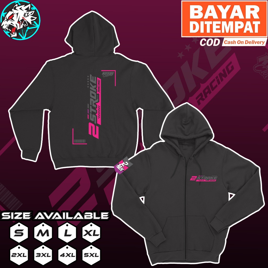 Jaket Zipper 2 Stroke Syndicate Just For Fun Hoodie Racing Two Stroke 2Stroke Keca Cloth