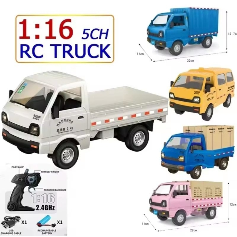 Mobil Remote Control Cargo Truck RC Car Pickup Box Truk 1:16 Suzuki Carry Pick up