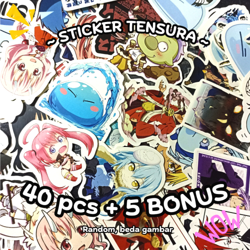 Sticker Anime Tensura Rimuru40pcs + 5pcs Stiker Untuk HP Helm Laptop Tumbler