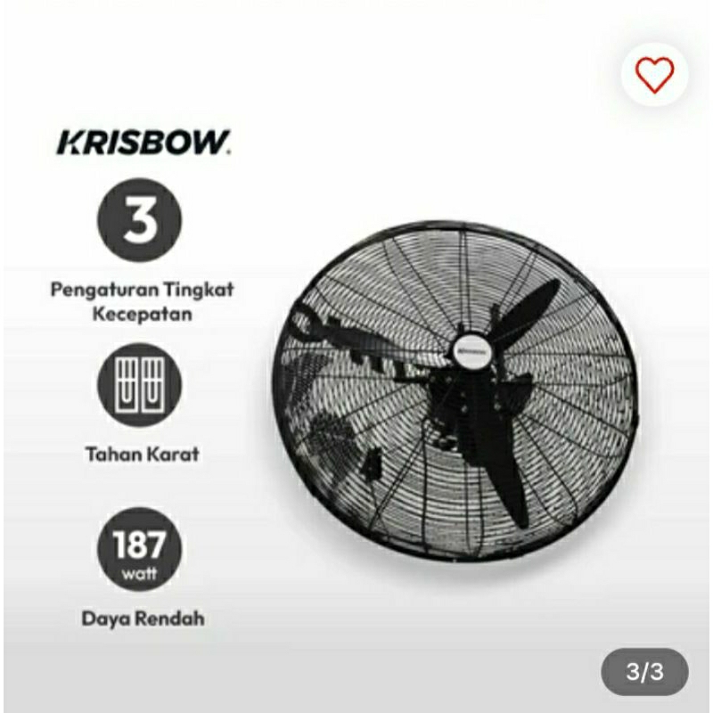 Krisbow 26 Inci Kipas Angin Dinding Industrial Df650-tw