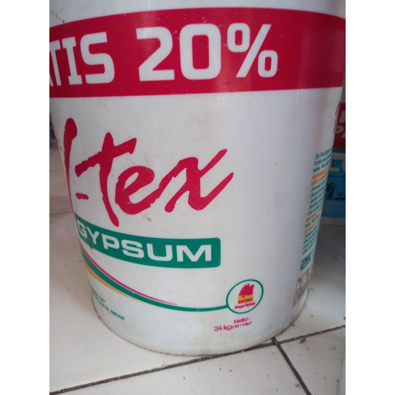 TERMURAH CAT GYPSUM 24KG PUTIH / GRC / CAT ATAP LANGIT- LANGIT / v - tex / CAT PLAPON / PLAFON