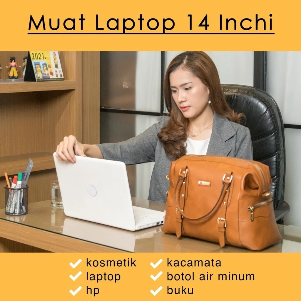 Fahira Bag Tas Kerja Wanita, muat LAPTOP 14inch. Tas ELEGAN.