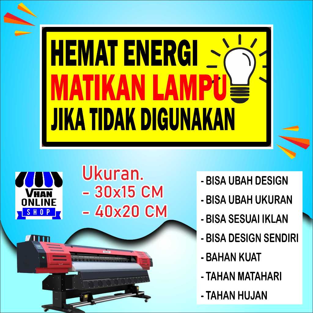 

Cetak Sticker Tempelan Peringatan Matikan Lampu Kuning