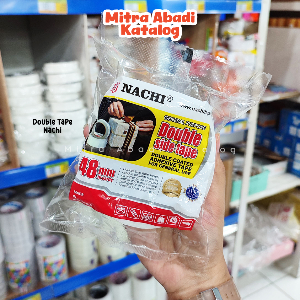 

(1 PCS) DOUBLE TAPE NACHI 2 INCH / 48MM BOLAK BALIK DOUBLETAPE BOLAK BALIK SOLASI ISOLASI ALAT TULIS KANTOR / MITRA ABADI KATALOG JOGJA