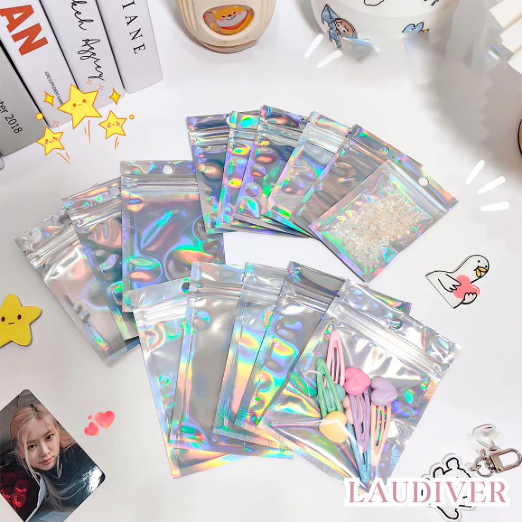 

[Per PCS] Rectangle Ziplock Holo / Ziplock Bag Warna Pelangi / Plastik Klip / Zipper Bag