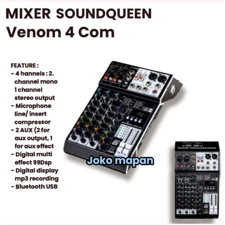 Mixer Soundqueen Venom 4 Mixer Audio Sound Queen Venom4 Channel
