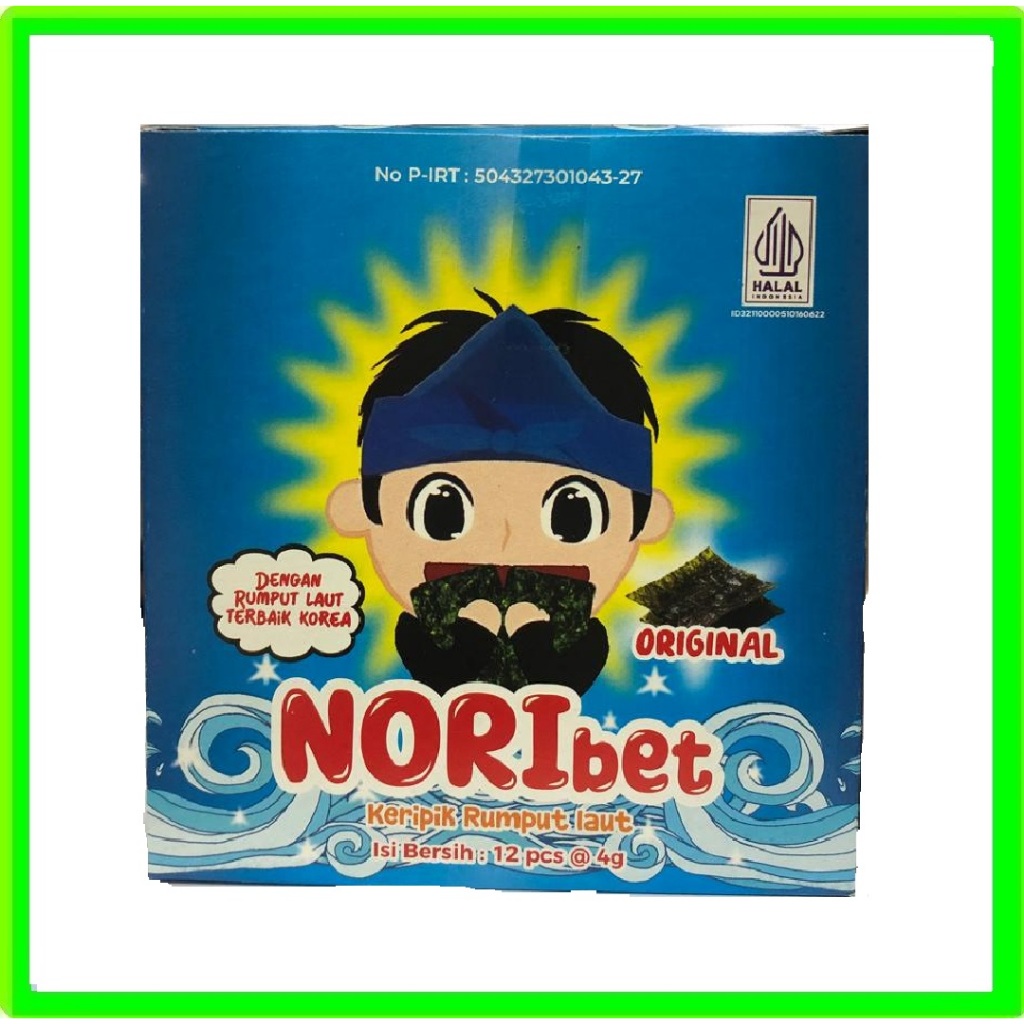 

NORIbet Keripik rumput laut Kripik seaweed Original isi 12pcs