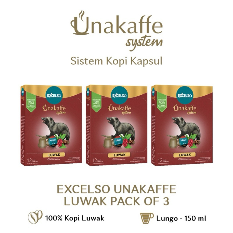 

Promo Paket 3 BOX LUWAK Unakaffe Excelso Coffee Capsule