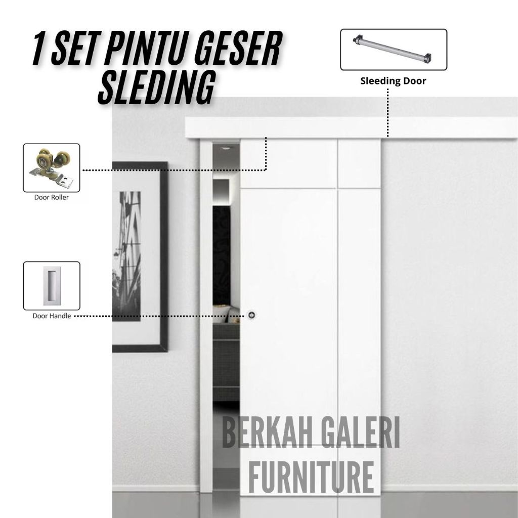 SATU SET PINTU SLEDING PINTU KAMAR GESER PINTU RUMAH MINIMALIS PINTU AESTHETIC KAMAR