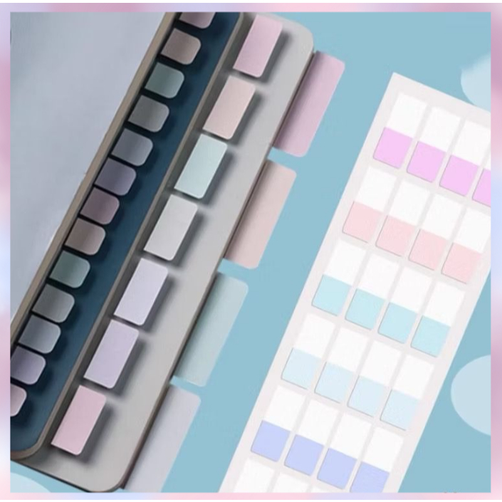 

(BS COD) PEMBATAS BUKU PVC Lember Sticky Notes Memo Tempel Transparan Warna Warni Macaron Sticky Notes / Index / Tab / Sticky Notes Pastel / Pembatas Buku / Stiker Penanda/ PACKING PC/PACKING PHOTOCARD