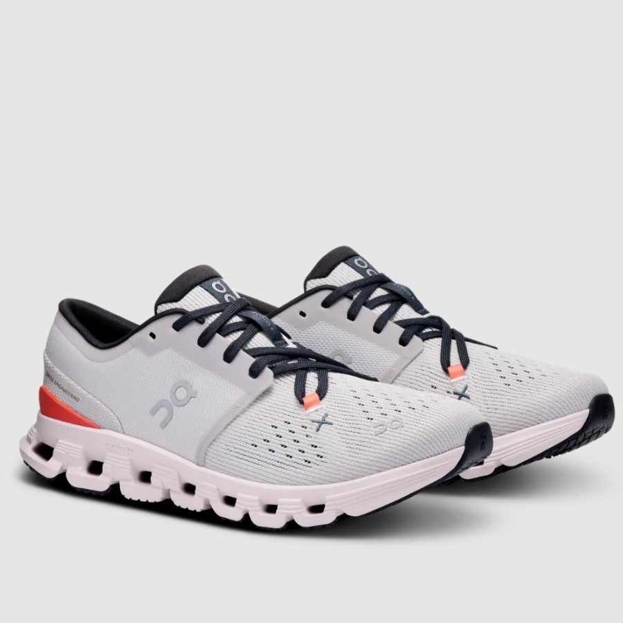 Sepatu Running Wanita On Cloud X4 Silver Flame