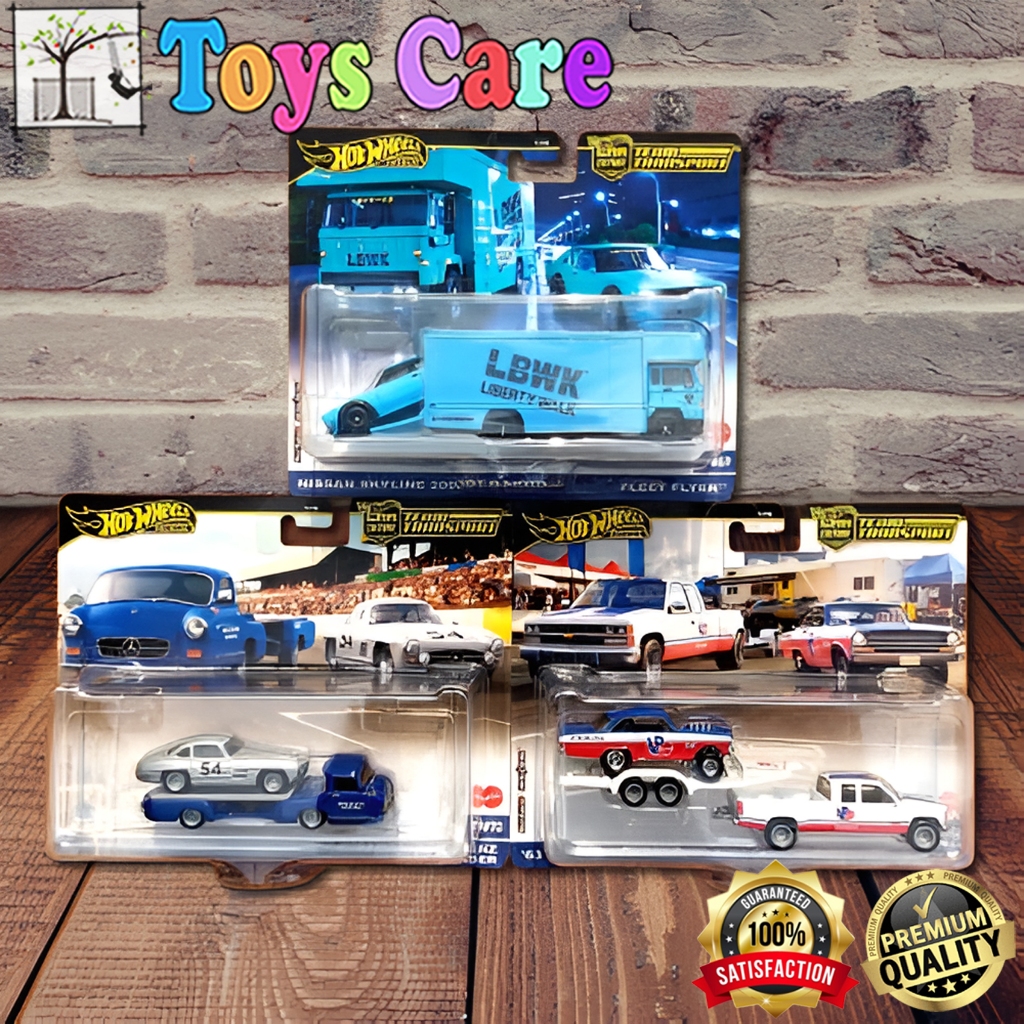 Hot Wheels Team Transport Lot C Nissan LBWK Chevy Nova Mercedes Benz 300 SL Premium Truck Hauler