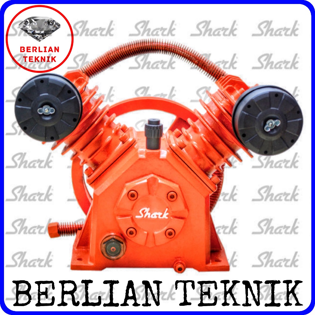 Kepala Kompresor Angin Shark 3 HP Bare Head Compressor Unloading